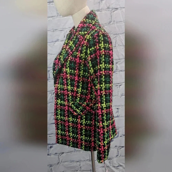 NWT Anthropologie Avec Les Filles Women's Neon Tweed  Blazer $168 size XXS - Picture 8 of 16
